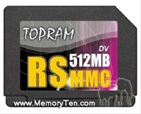 Flash Memory - 512MB Transcend RSMMC MMCmobile Card Dual Voltage