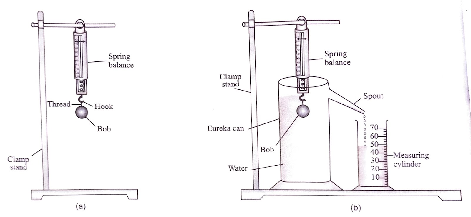 Experiment : To establish the relation between the loss in weight of a solid  fully immersed in