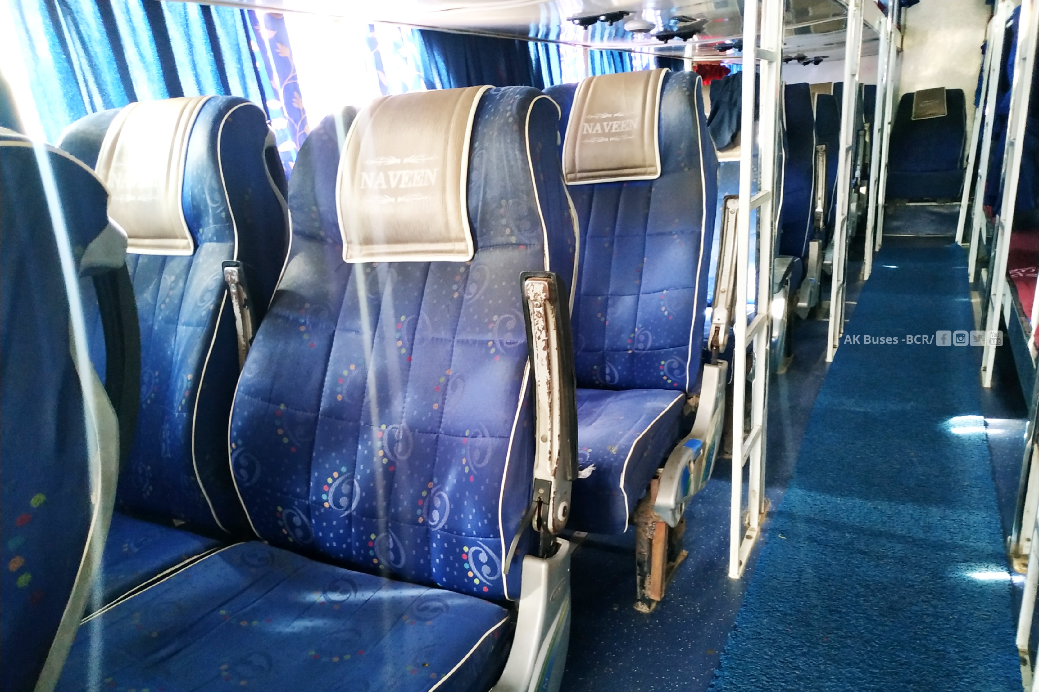 Naveen Travels Durg to jashpur ac bus interior push back seats