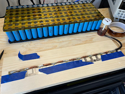 Soldering the main positive and negative connections