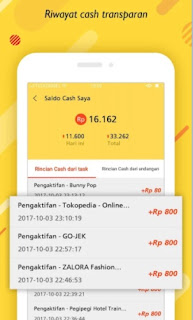 selanjutnya yang saya rekomendasikan untuk sobat sekalian ialah Casheasy Aplikasi Android Penghasil Pulsa Tercepat Casheasy