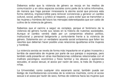 Manifiesto de la red de unidades de igualdad de género de las universidades españolas para la excelencia universitaria.