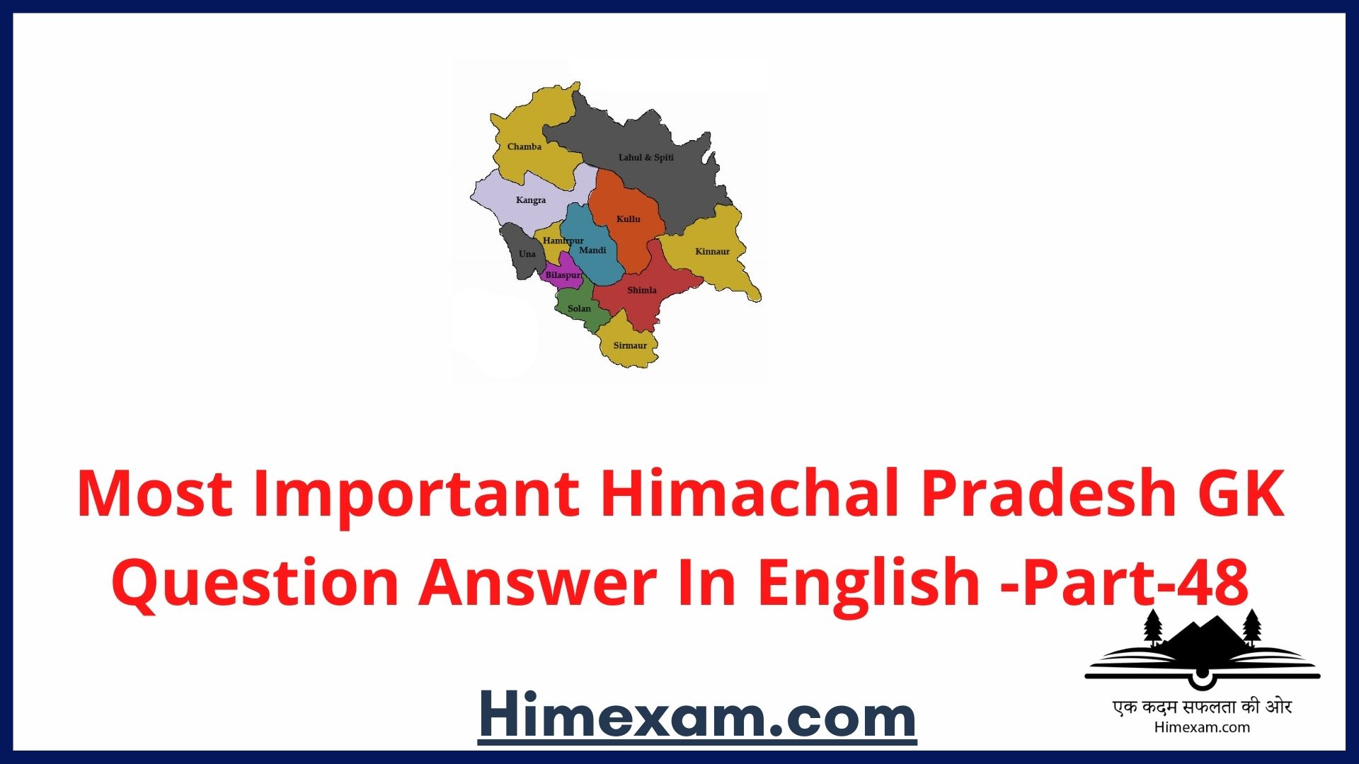 Most Important Himachal Pradesh GK Question Answer In English -Part-48