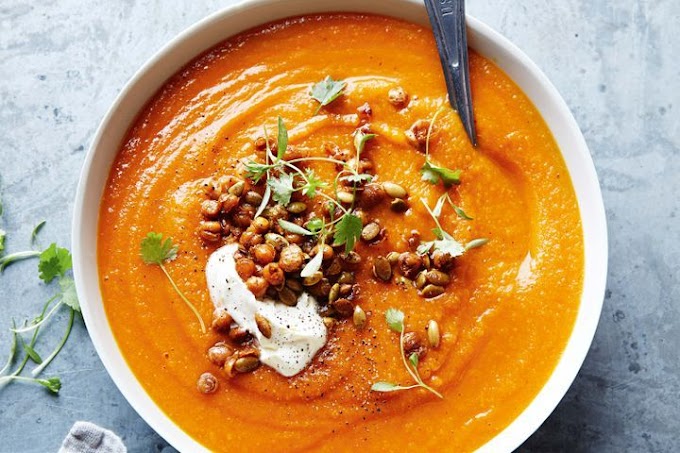 Sweet Potato, Chickpea and Red Lentil Soup #vegan #vegetarian #soup #breakfast #lunch 