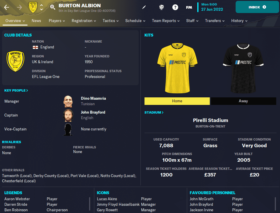 FM23 Burton Albion