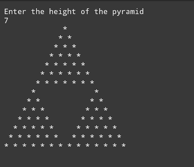 pyramid pattern IN C language