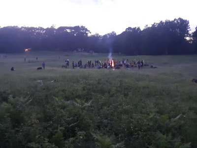 2019 Rainbow Gathering in Wisconsin - bonfire in the main meadow