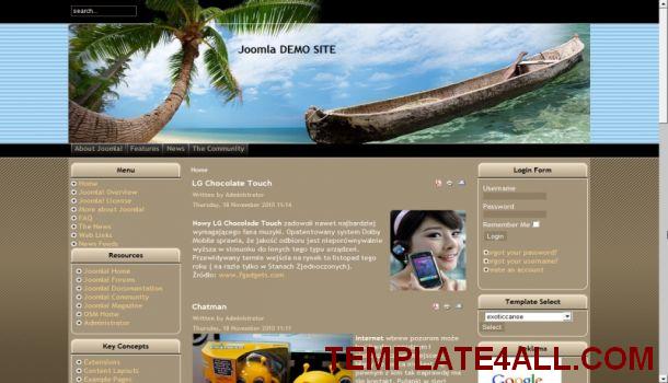 Free Land Exotic Travel Joomla Template