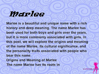 meaning of the name "Marlee"