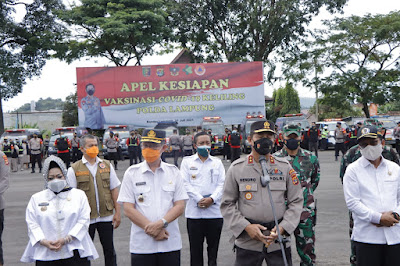 Pemprov Dukung Vaksinasi Covid-19 Keliling Polda Lampung