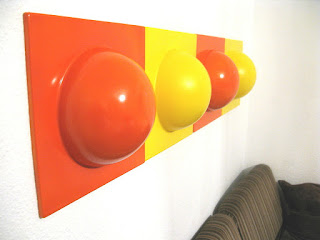 4 Bubble Elemente 70er 60er Style POP ART Wand Bilder Bild 2 orange 2 gelb NR 4