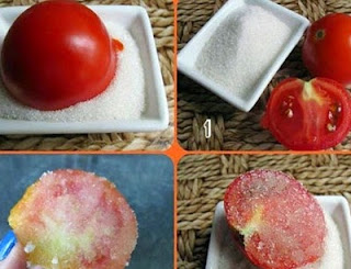 تقشير البشرة بالطماطم والسكر