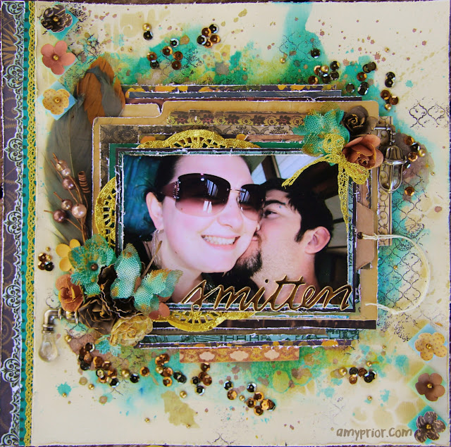 mixed media love/couples layout video tutorial