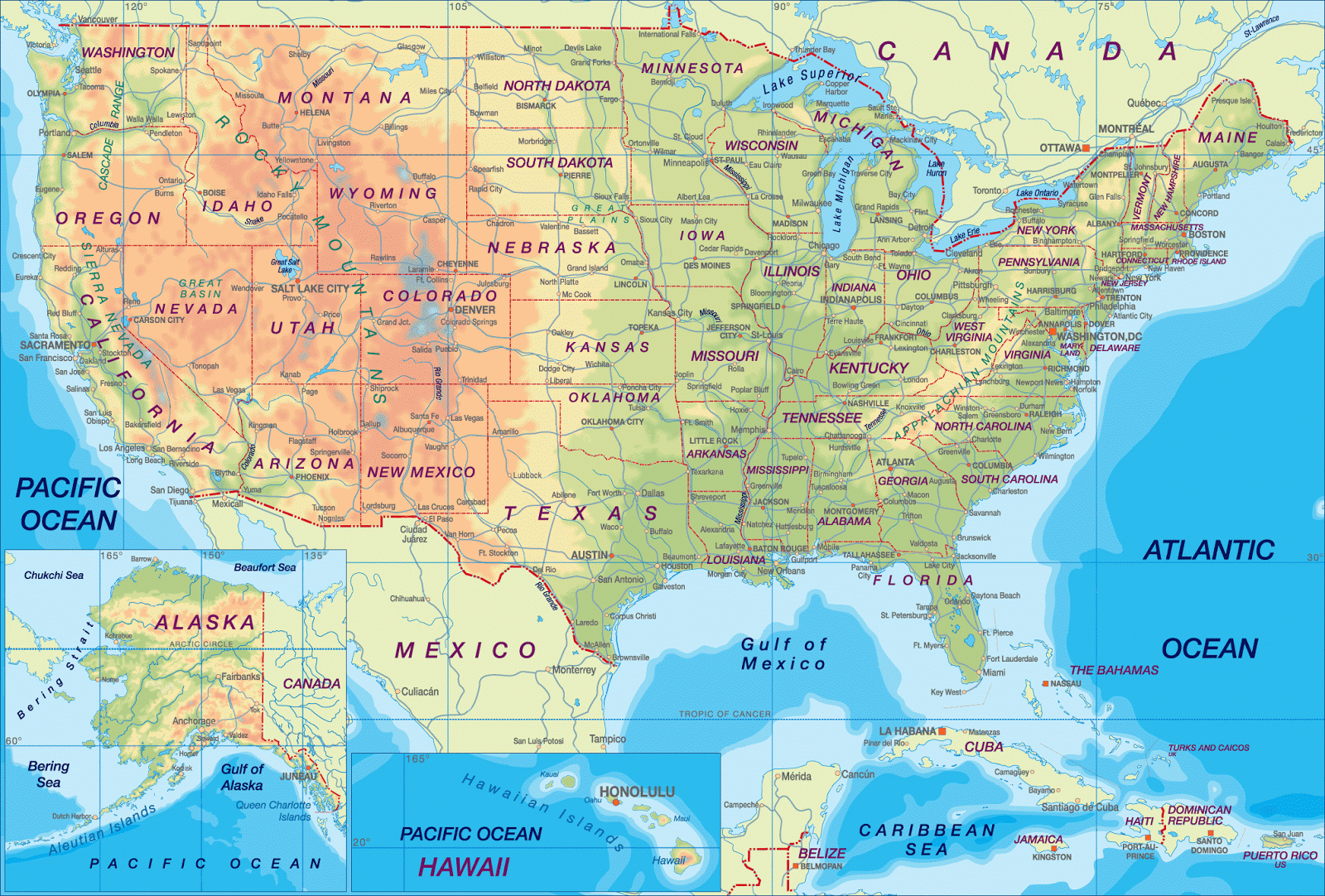  Peta Kota Peta Amerika Serikat united states map