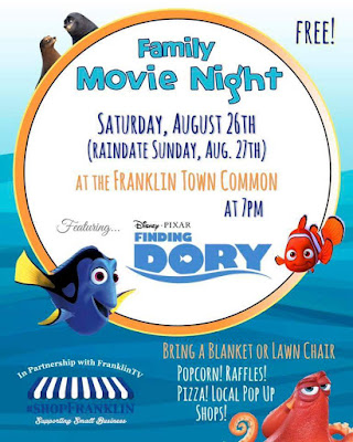 #shopFranklin Family Movie Night on the Town Common - Aug 26