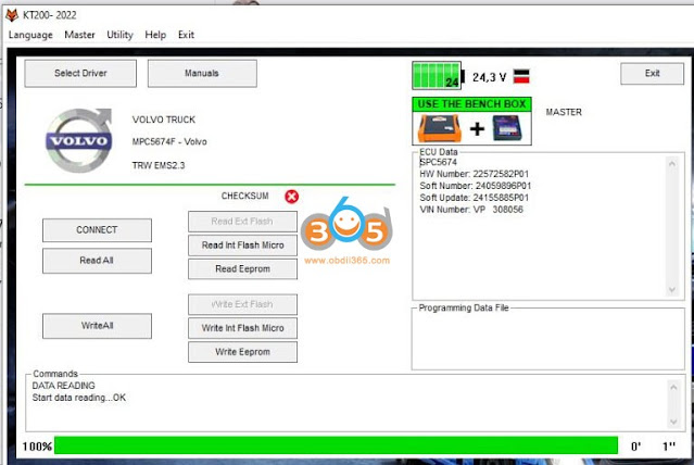 KT200 Clone Volvo TRW EMS 2.3 TAD851VE ECU 5