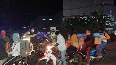 Cegah Penyebaran Covid-19, Polres Cilegon Ajak Pemudik Agar Kembali Kerumah