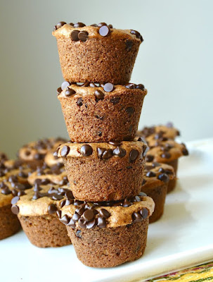 Flourless Pumpkin Chocolate Chip Muffins on plate