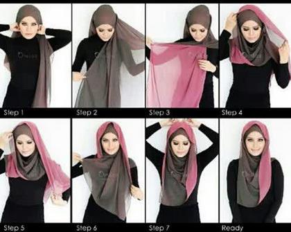 tutorial kerudung pashmina style 1