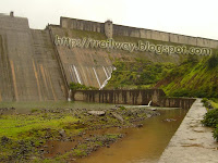 The Wall of Varagaon dam of Pune in India