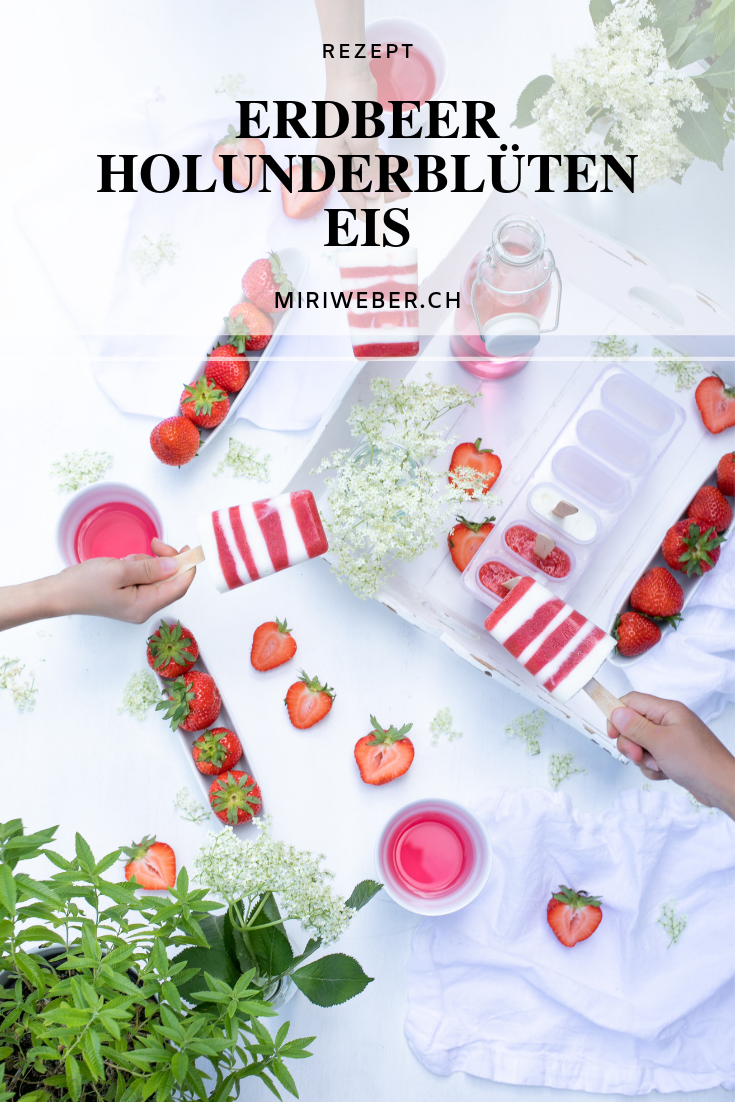 Erdbeere Holunderblüten Eis Rezept, einfach, schnell, gesund, Schweizer Foodblog, Foodblog Schweiz, Eis Rezept