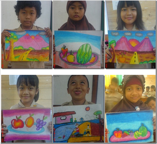  Gambar  hasil Kreatifitas Anak  Kelas  2  SD  Belajar dan Berbagi
