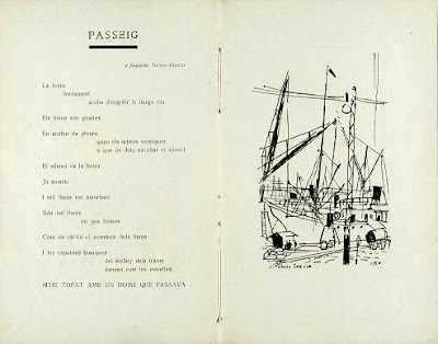 Passeig, dedicat a J.Torres-García (autor del dibuix cal·ligràfic), Poemes en ondes hertzianes (1919)