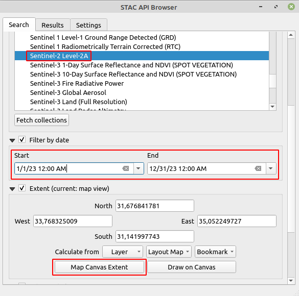 Defining Searching Parameters