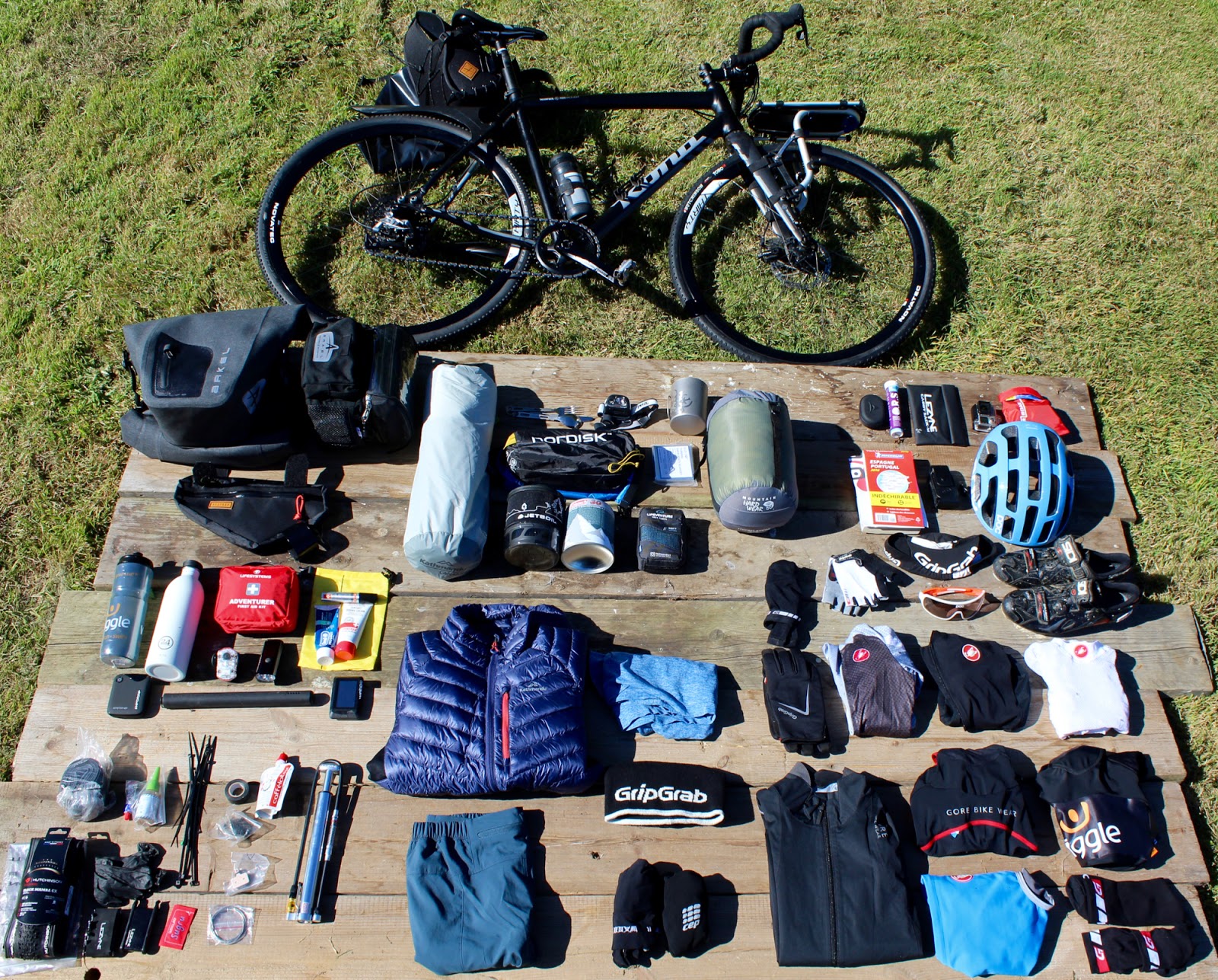 Bikepacking Kit List - 'Coasts and Cols' Tour Kit Layout