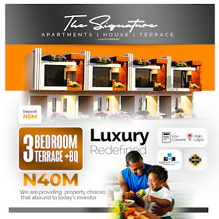 The signature 3 bedroom terrace located in Abijo Lagos State Nigeria