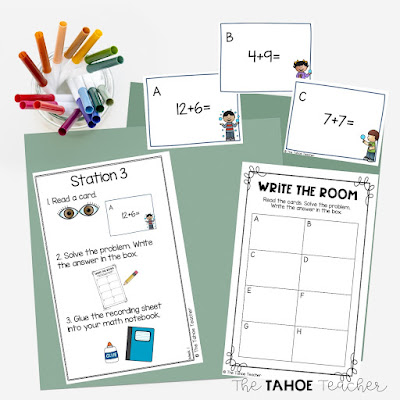 First grade addition to 20 math unit with games, interactive notebook pages, centers, and whole group  lessons.