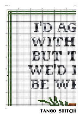 I'd agree with you funny sarcastic quote cross stitch pattern - Tango Stitch