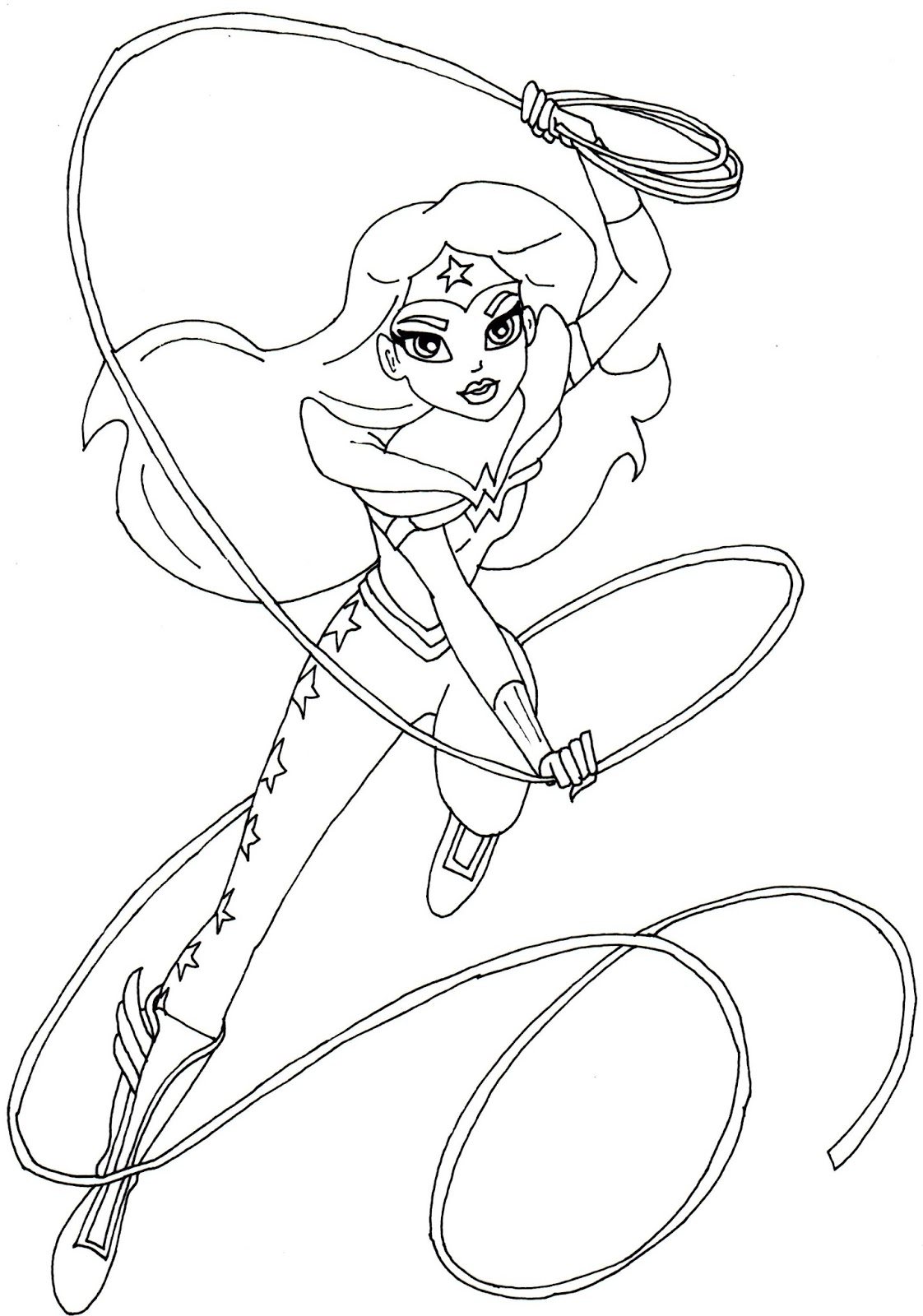 Free printable super hero high coloring page for Wonder Woman