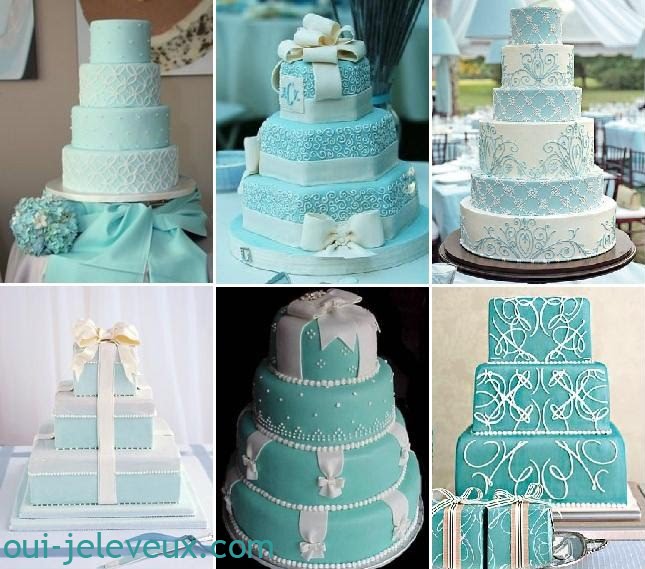 turquoise wedding cakes simple