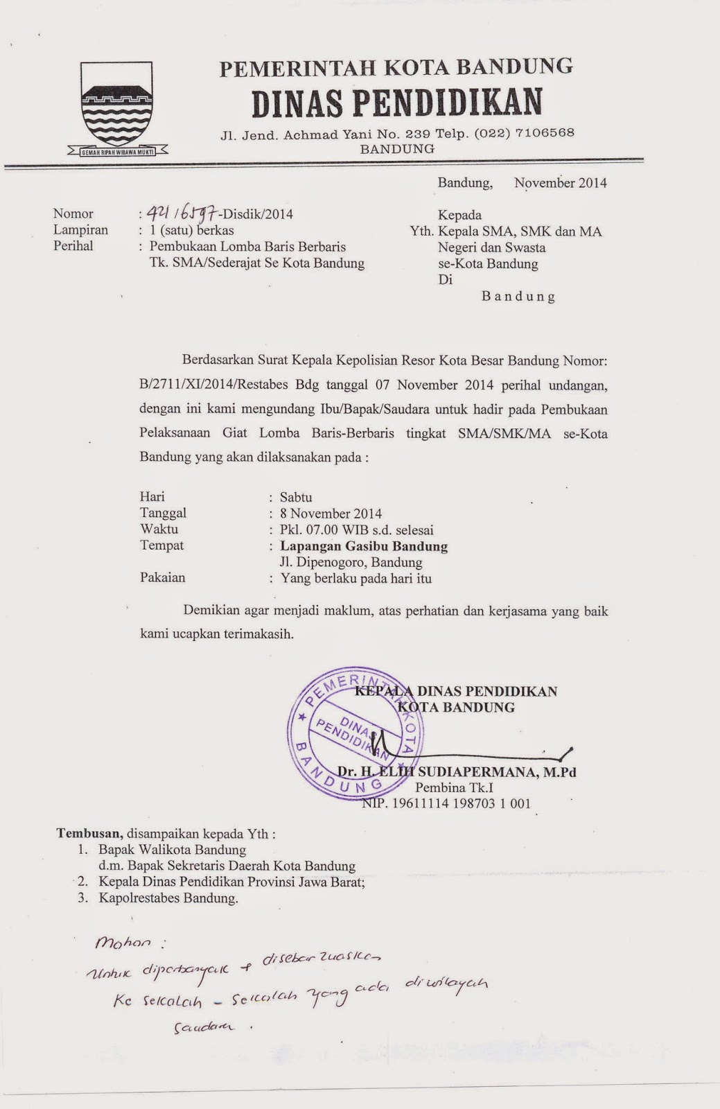 Musyawarah Kerja Kepala SMK Kota Bandung: UNDANGAN 