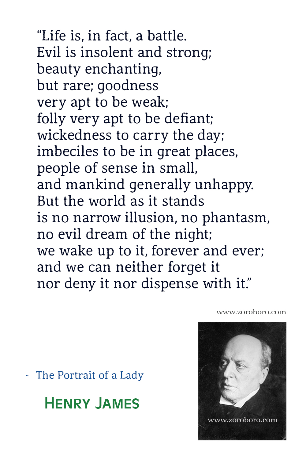 Henry James Quotes, Henry James The Portrait of a Lady Quotes, Henry James Books, Henry James Roderick Hudson Quotes. Henry James Short Stories.