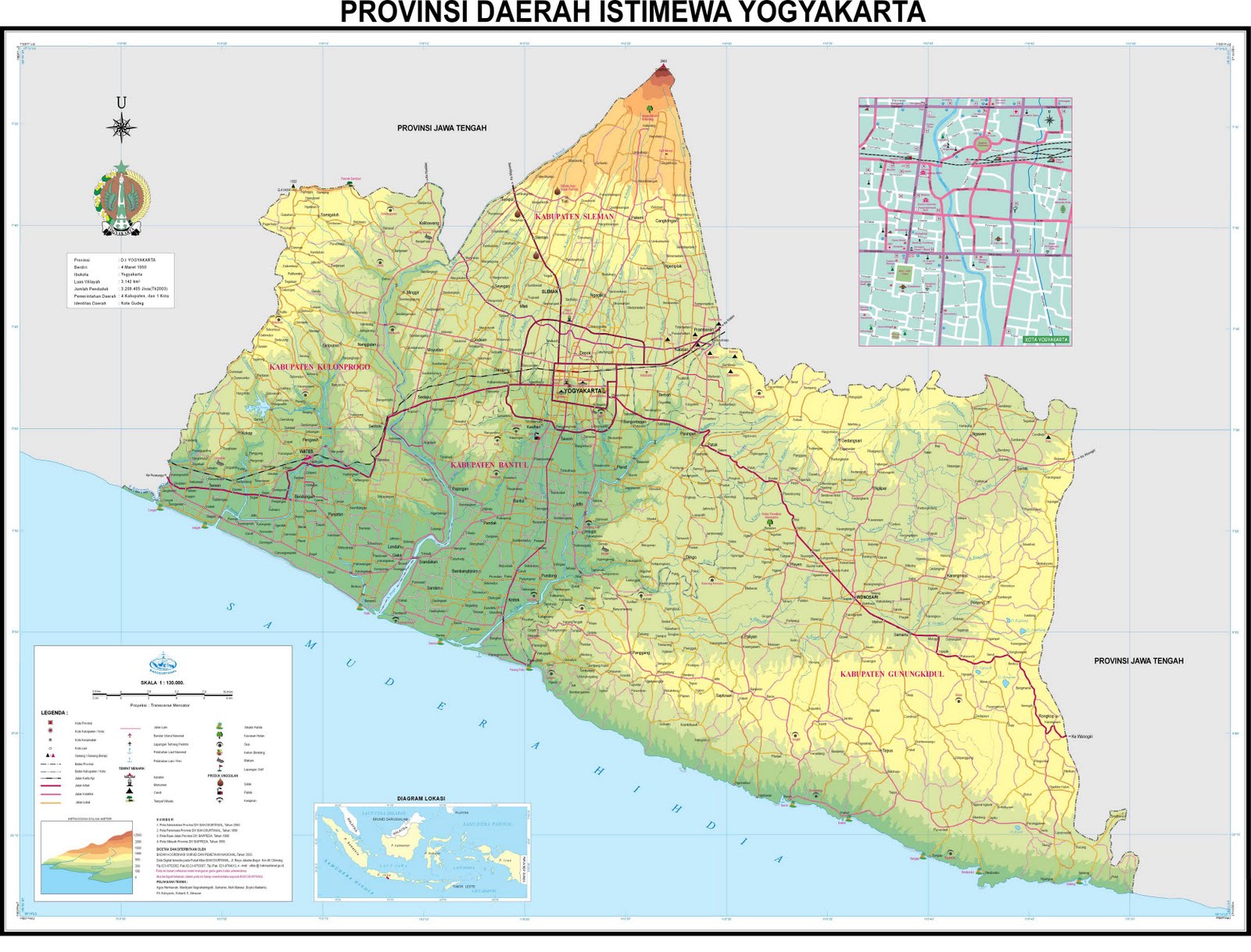 Peta Provinsi DIY Ygjakarta