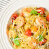 Shrimp Pesto Pasta with Roasted Tomatoes