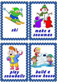 winter activities flashcards