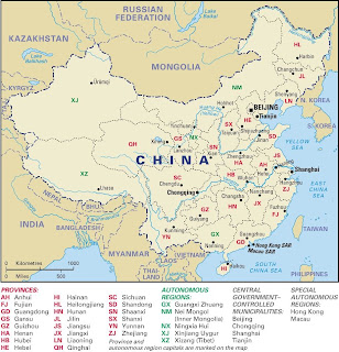 China Provinces Map