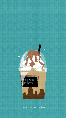 【キャラメルモカフラペチーノ】飲み物のシンプルかわいいイラストスマホ壁紙/ホーム画面/ロック画面