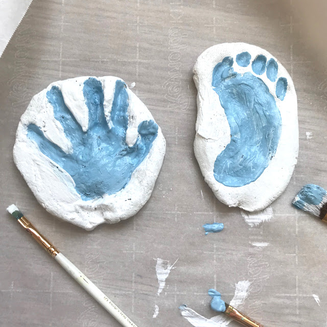 Baby's First Craft Project | Salt Dough Hand and Foot Imprint | Linzer Lane Blog