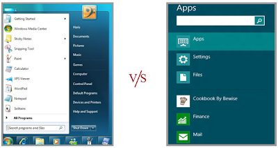 win 7 search v/s win 8 search