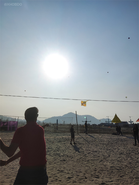 Flying kites at 13th Jeevan Kite River Festival SilaNoi2024