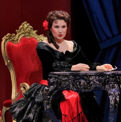 ARTS IN ACTION: Spanish mezzo-soprano SILVIA TRO SANTAFÉ, who will sing the title rôle in Washington Concert Opera's performance of Gioachino Rossini's ZELMIRA on 5 April 2019, as Rosina in IL BARBIERE DI SIVIGLIA at San Diego Opera in 2012 [Photograph by Ken Howard © by San Diego Opera]