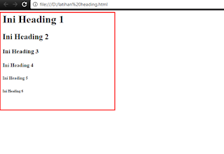Belajar Latihan editing Heading HTML