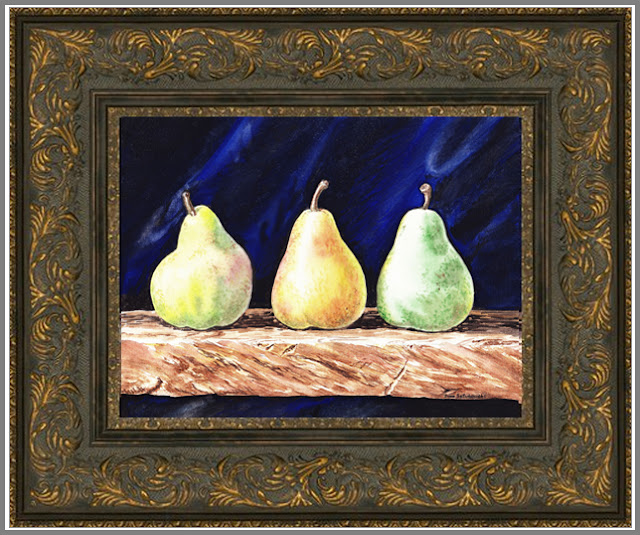 watercolor pears