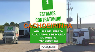 Vagas para Auxiliar de Limpeza, Aux. Carga e Descarga, Motorista e Vendedores em Cachoeirinha