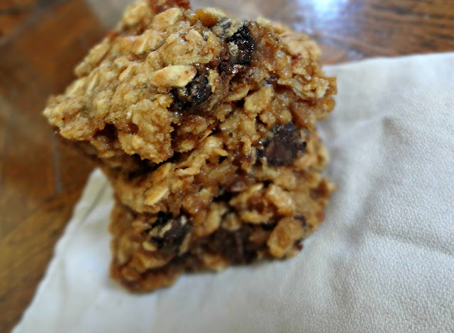 Gooey Peanut Butter Oatmeal Chocolate Chunk Bars (gluten free, dairy free, low fat)