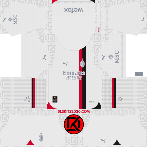 AC Milan DLS Kits 2023-2024 Puma - Dream League Soccer All Kit Released (Away)
